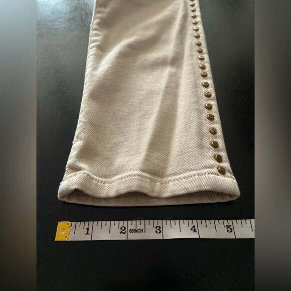 ZARA WOMAN ‘Cigarette Leg’ Studded Cream Denim Jeans sz 4 - Picture 16 of 16